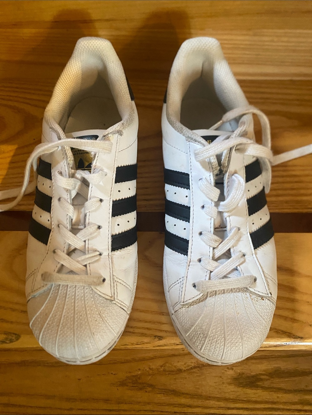 adidas Superstar White and Black Classic Shell-Toe Sneakers
